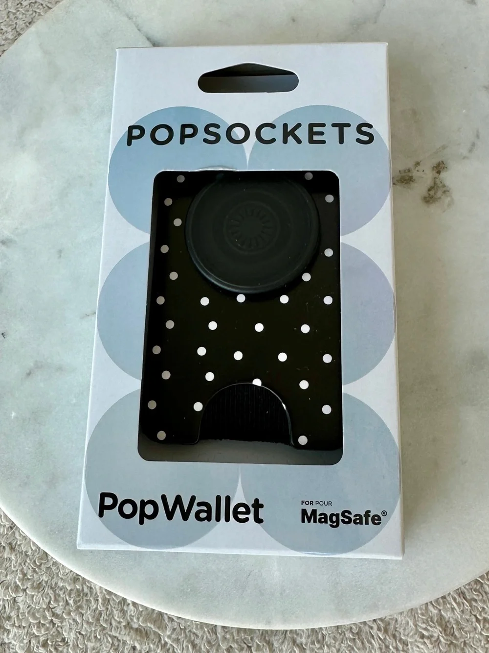 PopSockets Licorice Black Dot MagSafe PopWallet | Phone Grip | NEW